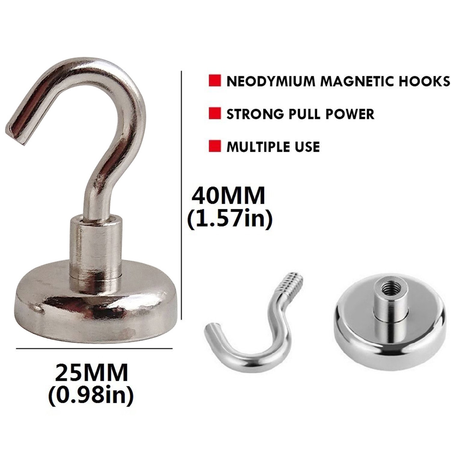 Hulless Powerful 48LB Hooks, Strong Neodymium Hook