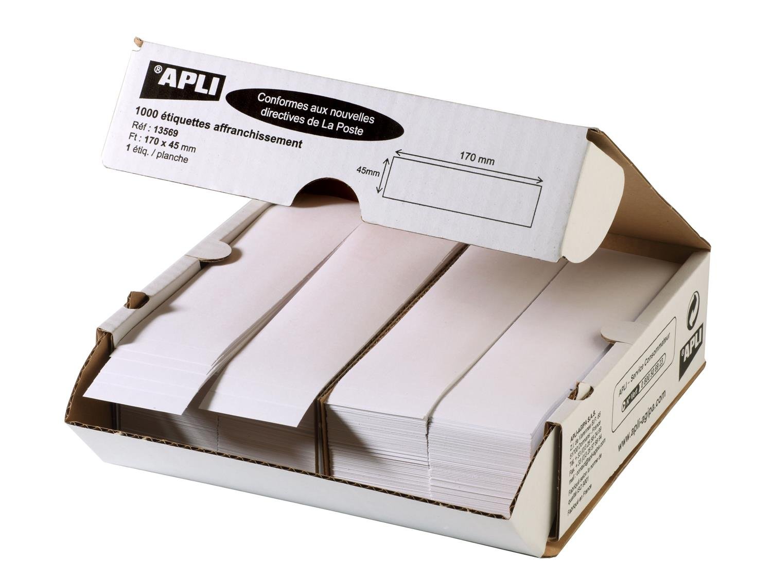Agipa Labels for Shipping Postage 170 x 45 mm White Pack of 1000