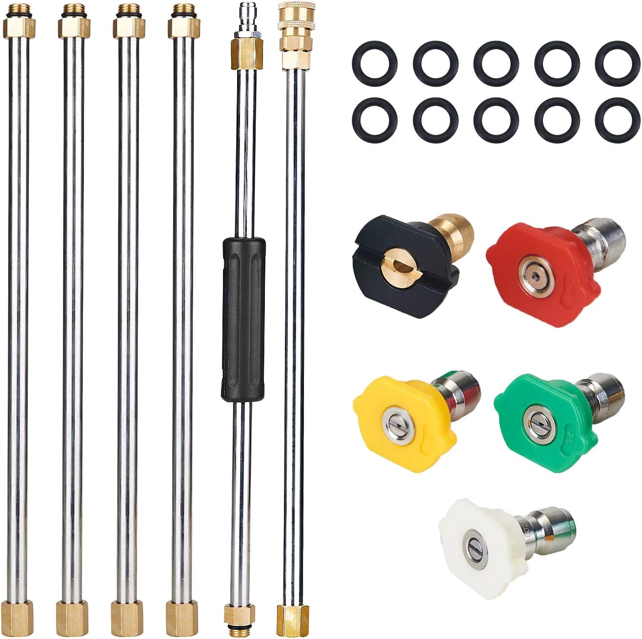 Pressure Washer Extension Wand, 7.5-Feet, Replacement Lance with 5 Spray Nozzle Tips, 1/4 Inch Quick Connect, 4000 PSI