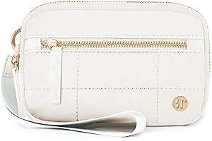 Sunpour Wristlet Wallets for Women Nylon Quilted Iris Wallet Credit Card Holder with 3 Zipper Purse for Travel Clutch Wallet