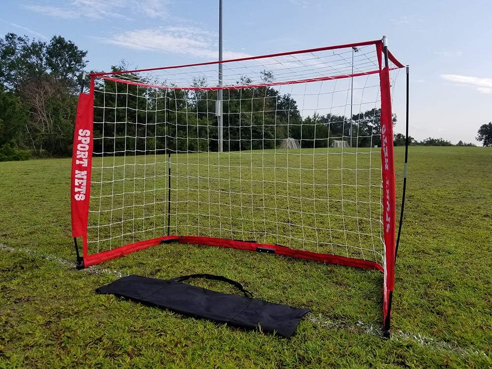 Sport Nets Portable Soccer Goal - Bow Frame Soccer Net with Carry Bag -Available is 4 Sizes 4' X 6' - 4' X 8' - 6' X 12-7 x 14 Feet : Sports & Outdoors