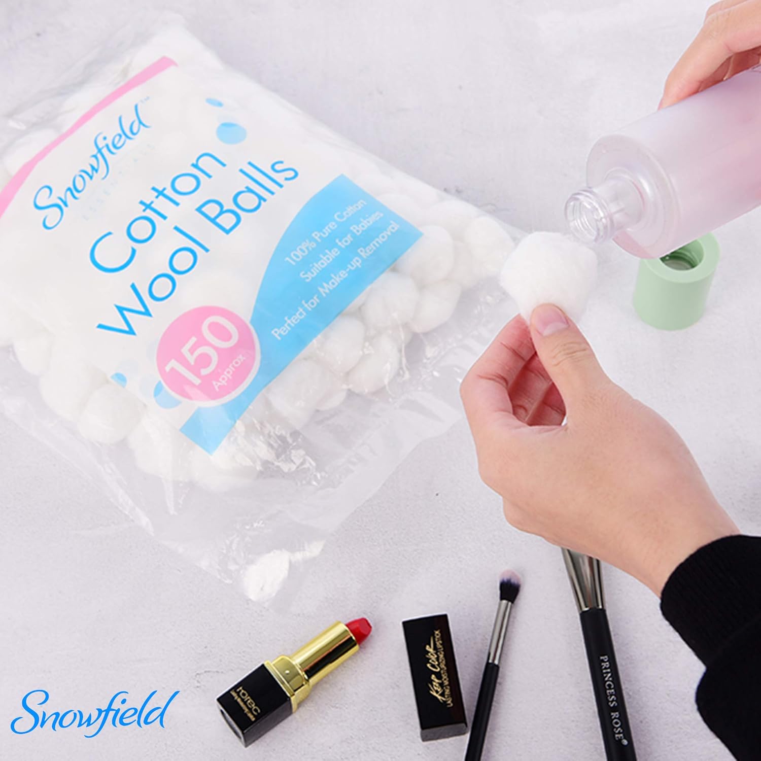 300 Cotton Wool Balls by Snowfield 2 Packs of 150 Quality Natural