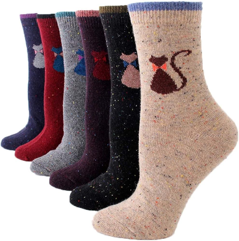 yoyorule Womens Cute Fuzzy Socks Colorful Warm Socks Thick Cartoon