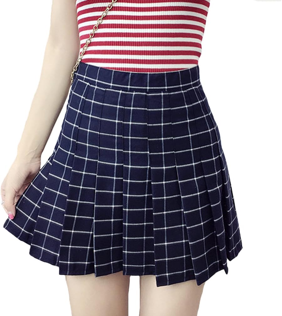 Minuoyi Sports High Waist with Underpants Tennis School Cheerleader Pleated Skirt