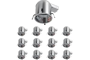 ANYHOME 12 Pack 6 Inch Recessed Lighting Housing,IC Rated & Air Tight Can Light Housing Remodel, Recessed Retrofit Downlight Housing,E26 Base, ETL Listed