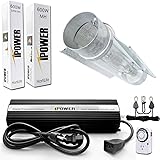 iPower GLSETX600DHMCT6 600-Watt Light Digital Dimmable HPS MH Grow Light System for Plants - Cool Tube Set