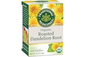 Traditional Medicinals Tea, Organic Roasted Dandelion Root, Supports Kidney Function & Healthy Digestion, 16 Tea Bags