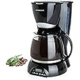 Mixpresso 8-Cup Drip Coffee Maker Programmable, Coffee Pot Machine Including Reusable & Removable Coffee Filter, Black Electr