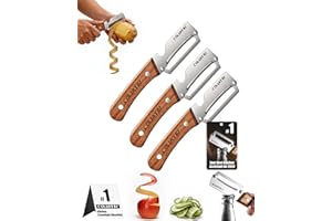 Zero Snag Wooden Kitchen Tools 2-in-1 Multifunctional Vegetable Peeler for Opene Multi-Functional Premium Stainless Steel wit
