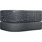 Logitech Ergo K860 Wireless Ergonomic Keyboard with Wrist Rest - Split Keyboard Layout for Windows/Mac, Bluetooth or USB Conn