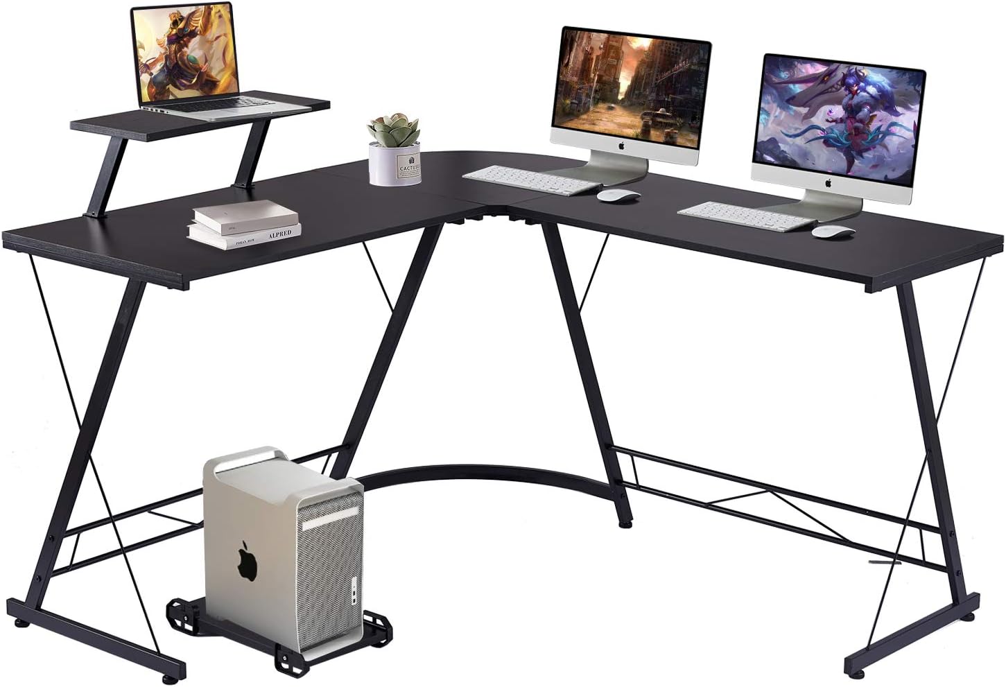 GEOK LShaped Gaming Desk 50 Inch, Home Office Writing Workstation