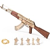 ROKR 3D Puzzles for Adults, Wooden 3D Puzzle Model AK47 Rubber Bands Shooter Building Kits, DIY Wood Crafts Cool Toy Hobbies for Men Women, Creative Assembly Gifts