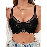 Avidlove Women's Sexy Bra Lace Underwire Full Coverage Mesh Unlined T-Shirt Bralette Lingerie