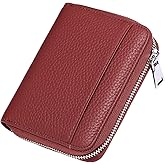 SENDEFN Credit Card Holder Wallet RFID Blocking Leather Small Wallet for Women with Wristlet & Coin Pocket