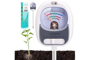 Aenncci 4-in-1 Soil Test Kit, Soil Moisture Meter for Fertility, Light, Moisture, PH, Soil pH Meter, Soil Tester, Moisture Meter for House Plants, Garden, Lawn, Farm, Indoor & Outdoor Use(Pure White)