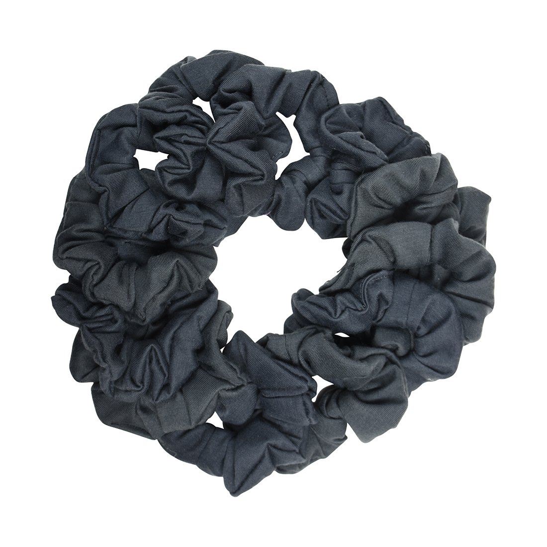 12 Pack Solid Hair Ties Scrunchies (Dark Grey)