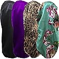 4 Pcs Satin Bonnet for Women, Long Sleep Cap Soft Silky Bonnet for Braids
