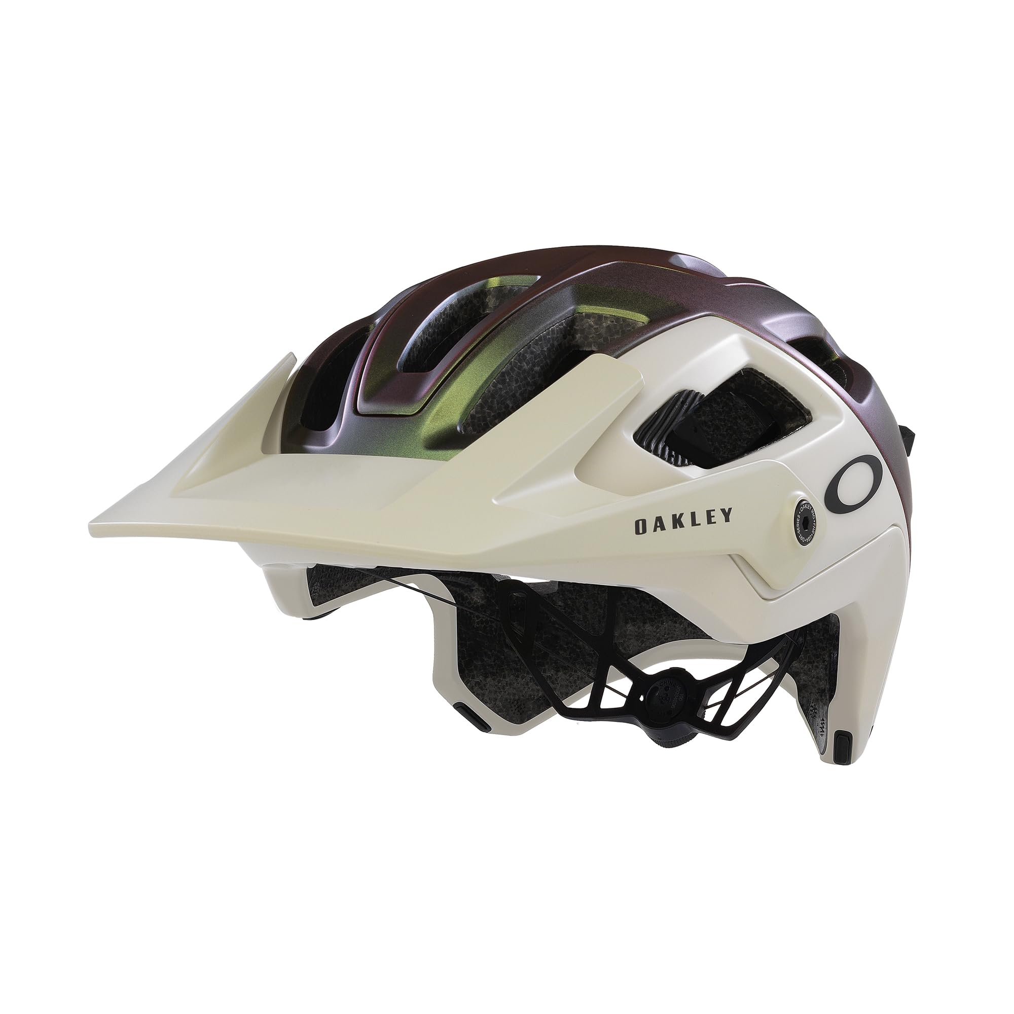 Photo 1 of Oakley Unisex Drt5 Maven Bike Helmet, Satin Silver/Green Colorshift, Large