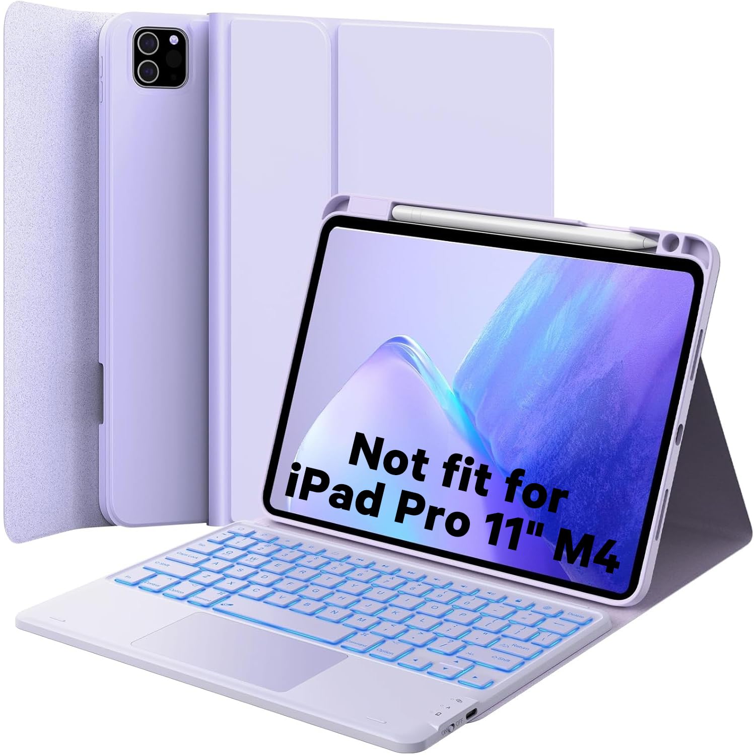 KBCASE Magisch Toetsenbord IPad Air 11" M3/M2 - 7 Kleuren Backlight | Trackpad | Magnetisch
