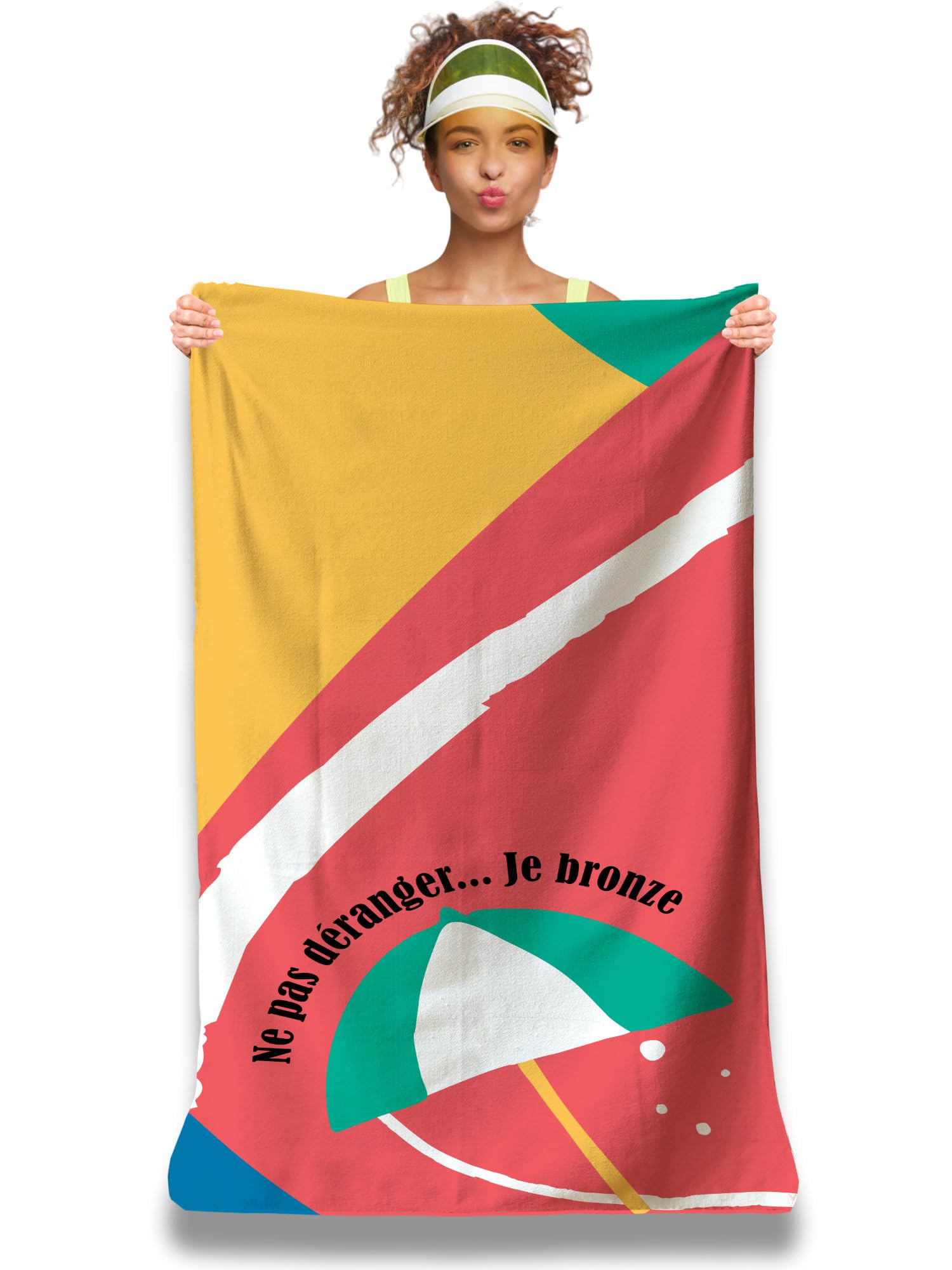 Personalised Microfibre Beach Towel with Humorous Message - Beach Towel 160 x 80 cm - Ultra Absorbent, Quick Dry, Lightweight and Compact. Gift Idea for Women, Men, Teenagers, Birthdays