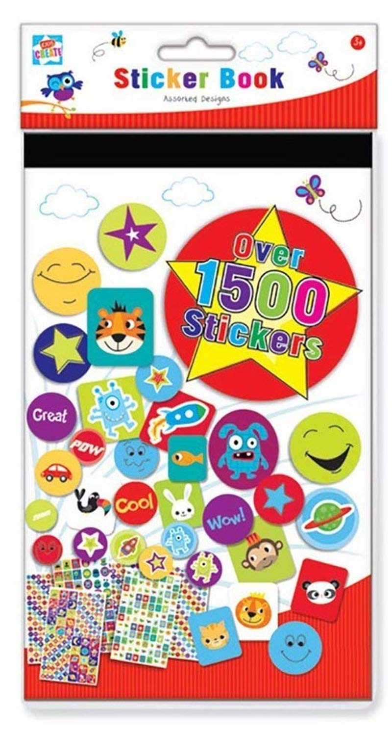 Kids Create Set of 1500 Assorted Design Stickers Note Book Activity Sheets