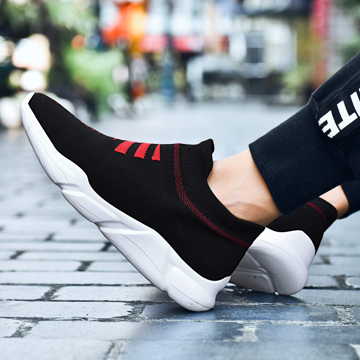 Dreamparis Men\'s Walking Shoes - Casual Slip on Sneakers Black1 43