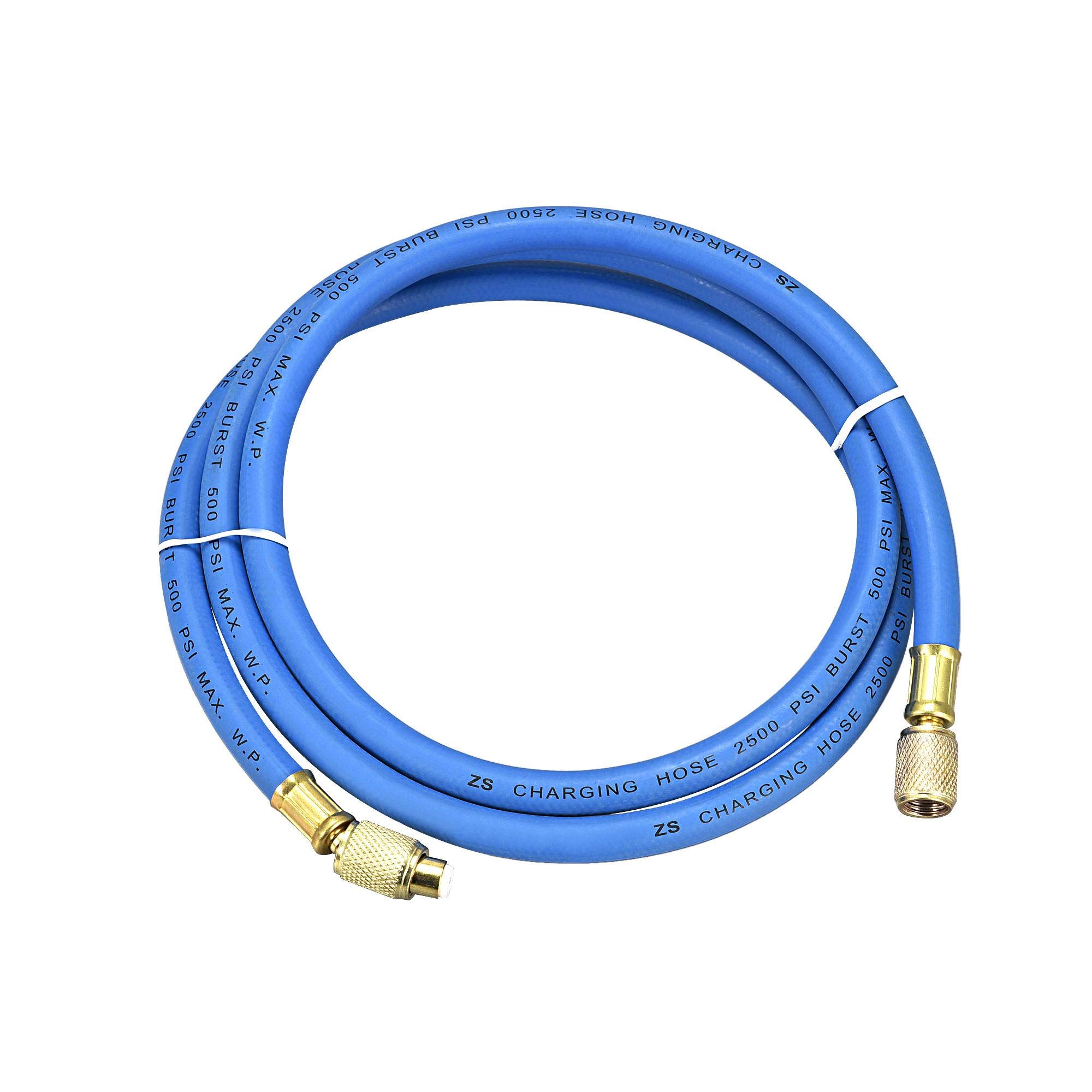 sourcing map Charging Hose Tube, 1/4 SAE Thread 4.92Ft Length 500PSI Tube, for Home Air Conditioner Refrigeration Maintenance, Blue