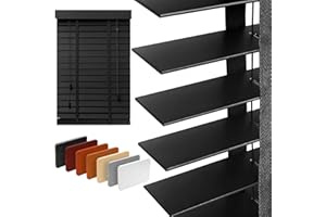YUUNIQEX 2" Slats Wood Blinds for Indoor Windows: Solid Wooden Blackout Blinds & Shades,Black Out Privacy Horizontal Blinds for Home Bedroom Bathroom Living Room Windows and Doors 22.5" WX48 H Black