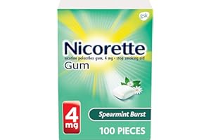 Nicorette 4mg Nicotine Gum to Quit Smoking - Spearmint Burst Flavored Stop Smoking Aid, 100 Count