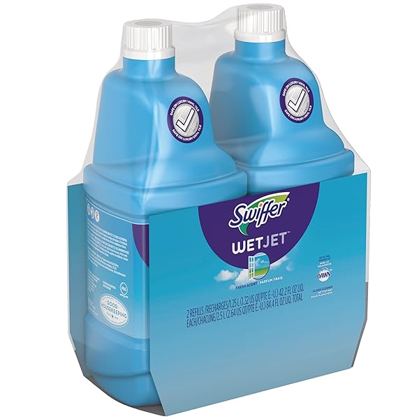 SWIFFER WETJET CLEANING SOLUTION REFILL 42 OZ – OPEN WINDOW FRESH SCENT – 4 PACK