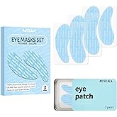 AUSLKA Reusable Under Eye Patches-3 Pairs, Silicone Eye Masks, Reusable Eye Wrinkle Patches, Silicone Eye&Face Mask for Fine 