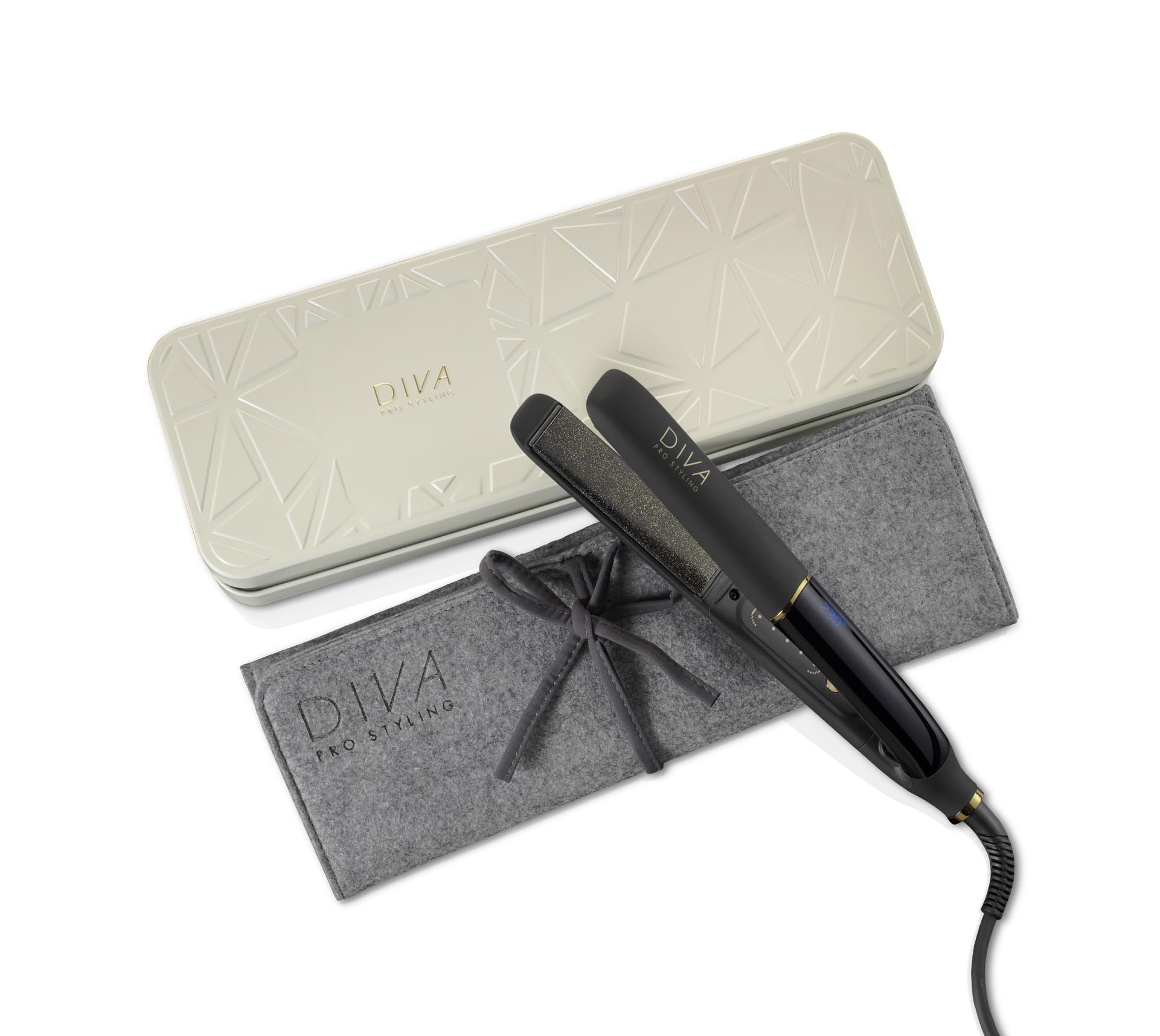 Diva Pro Styling Precious Metals Gold Dust Straightener with Gold Conduction & MAK Conditioning