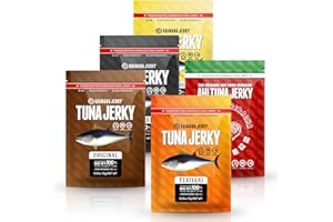 Kaimana Jerky Ahi Tuna Sampler Bundle - All Natural & Wild Caught Tuna Jerky. Made in USA. 9g Protein & Good Source Of Omega-3's (5 pack, 0.50 oz)
