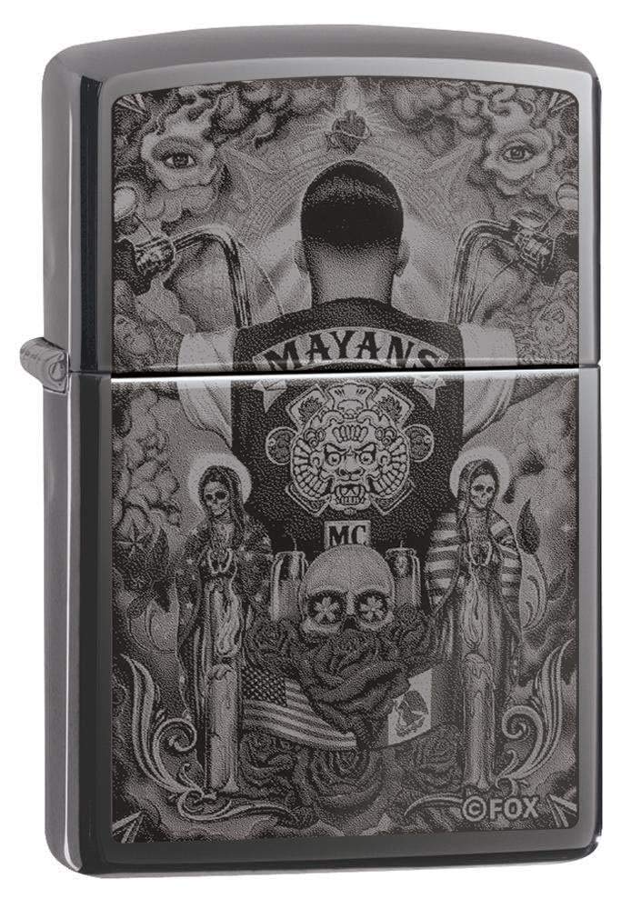 Zippo Unisex's Mayans M.C. Pocket Lighter, Black Ice, One Size — image 1