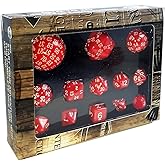 Bescon Complete Polyhedral Dice Set 13pcs D3-D100, 100 Sides Dice Set Opaque Red