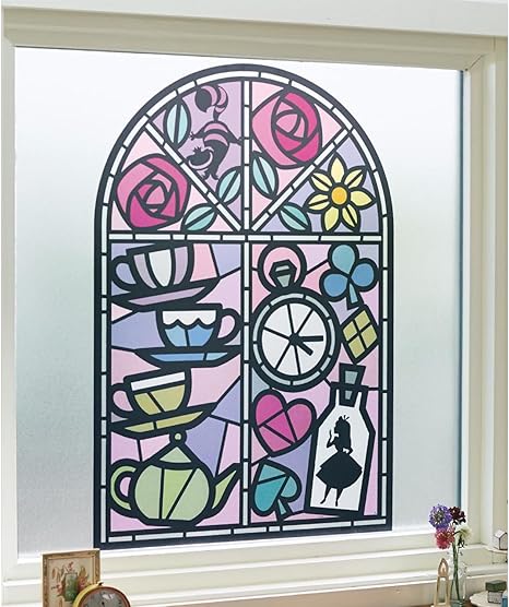Amazon ベルメゾン ディズニー ステンドグラス風窓飾りシート アリス ふしぎの国のアリス Belle Maison ベルメゾン 窓用フィルム 通販
