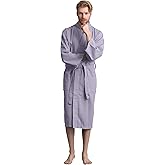 Soft Touch Linen Men's Cotton Waffle Bathrobe, Luxurious & Lightweight, Comfortable & Absorbent, Softness, Fast Dry,