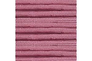 PARACORD PLANET 10 20 25 50 100 Foot Hanks and 250 1000 Foot Spools of Parachute 550 Cord Type III 7 Strand Paracord (Rose Pink 100 Feet)