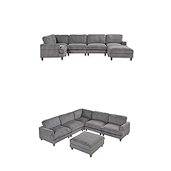 U-Shaped Oversized Corduroy Modular Sectional Sofa