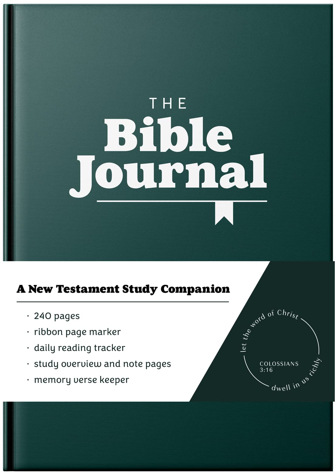 The Bible Journal: New Testament Bible Journaling Notebook | Track Daily Readings, Record Bible Verses and Write Prayers | Inspirational Christian Notebook w/Ribbon, 240 pages