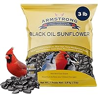 Armstrong Black Oil Sunflower Seeds, Wild Bird Food, 1.36KG (3LB) Bag