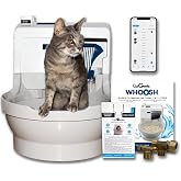 CatGenie Whoosh Self Cleaning Cat Litter Box with App Control, Automatic Self-Flushing System, Disposable Flushable Septic Safe Litter, No Scooping or Waste Drawer, Multi Cat Friendly