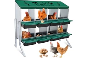 ‎TGEYD Tgeyd Nesting Boxes 8-Holes Nesting Boxes for Chickens Height-Adjustable with Chicken Perch can accommodate 8 to 32 Chickens and Comes