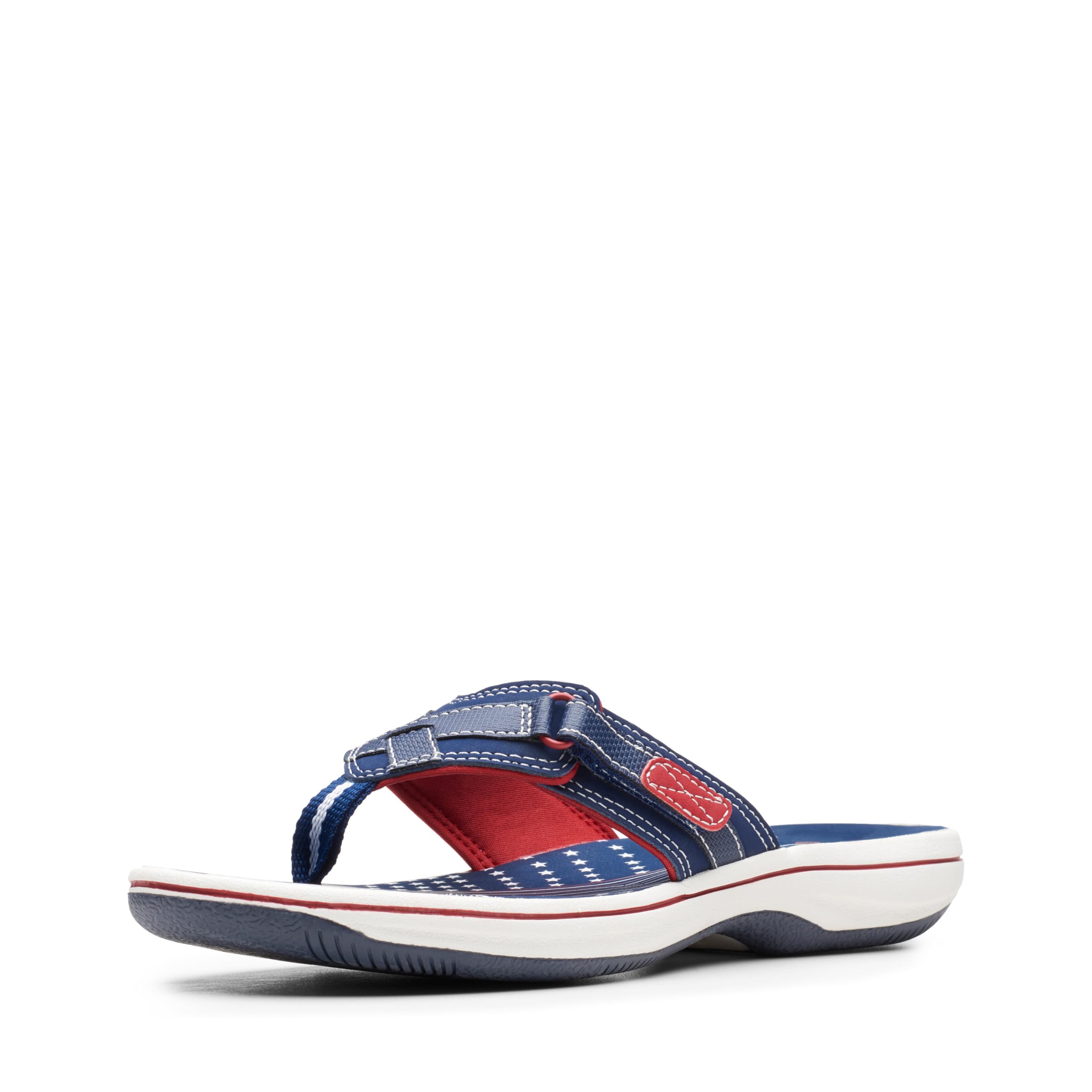 Clarks Women's Breeze Sea Flip-Flop, Navy/Red Synthetic, 12 Image Clarks Women's Breeze Sea Flip-Flop, Navy/Red Synthetic, 12 Image