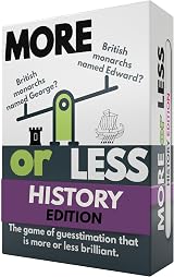 More or Less History Edition Card Game by More or Less – 2 Players Travel Pocket