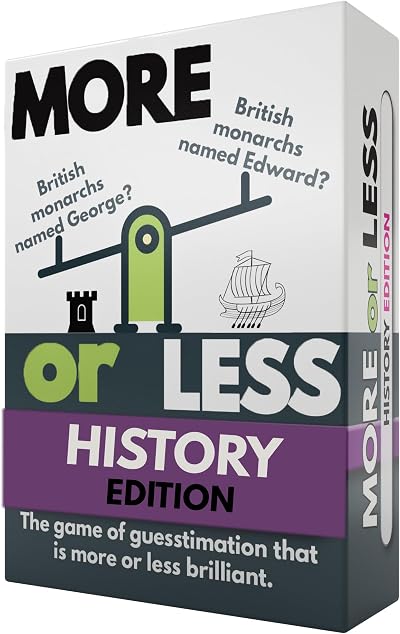 More or Less History Edition Card Game by More or Less – 2 Players Travel Pocket