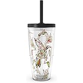 Tervis Hummingbirds Made in USA Double Walled Insulated Tumbler Travel Cup Keeps Drinks Cold & Hot, 24oz with Straw Lid, Classic