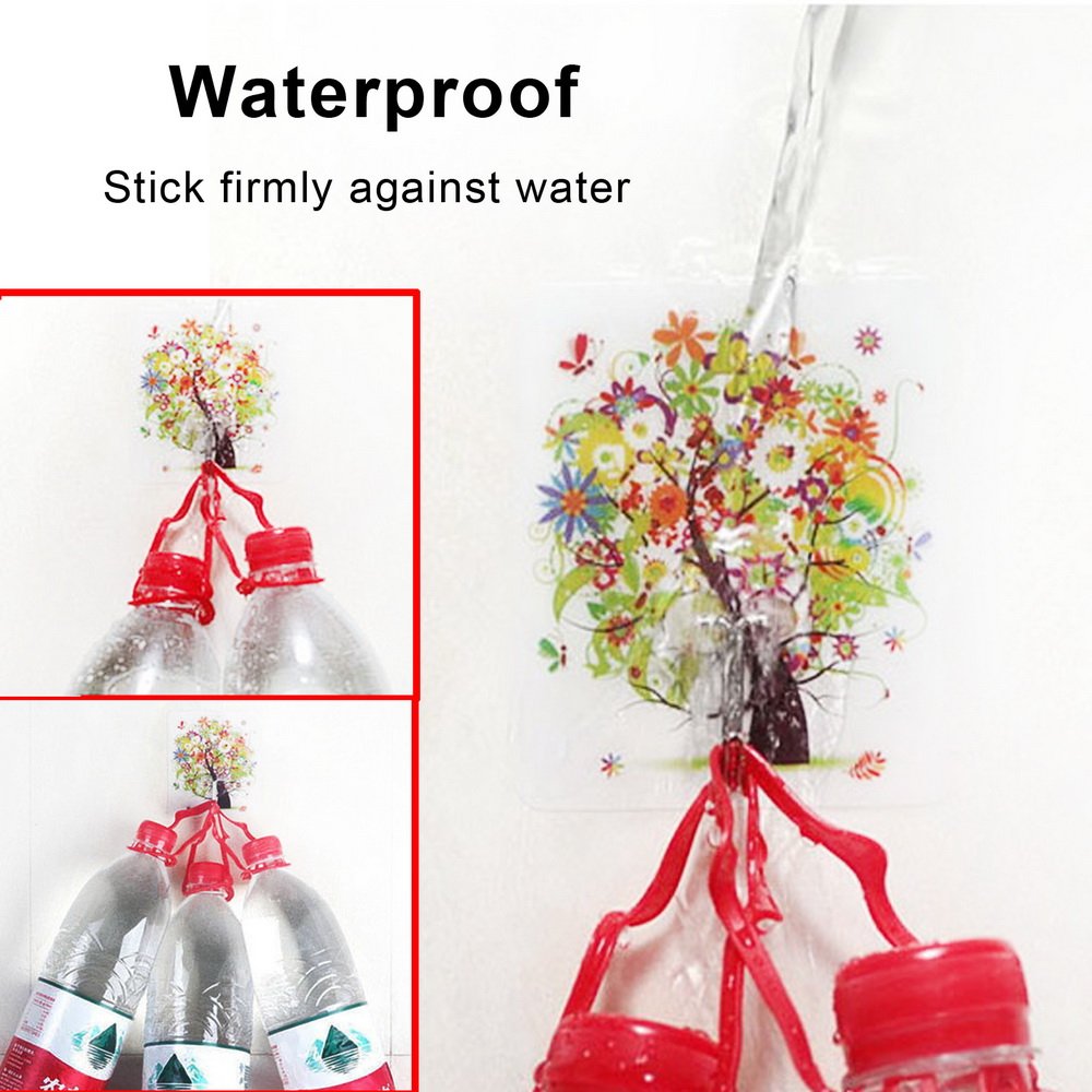 Adhesive Hooks Romantic Artistic Fashionable Traceless Strong Eco-friendly Washable Removable Reusable Waterproof Heavy-duty Flexible Durable, Max Load 22lb/10kg, 4+4 Packs (L’amour/L’océan)
