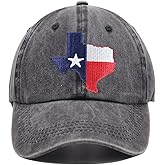 OASCUVER Texas Lone Star State Hat, TX States Flag Map Shape Embroidered Adjustable Washed Baseball Cap