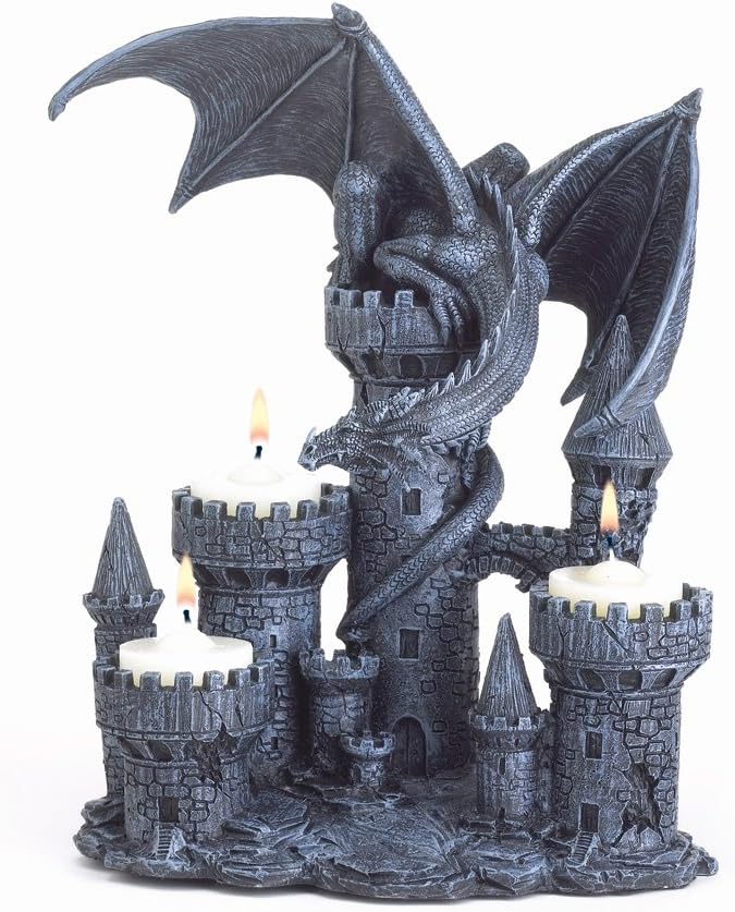 Amazon Com Gifts Decor Dragon Candleholder Medieval Castle Magic Myth Fantasy Home Kitchen